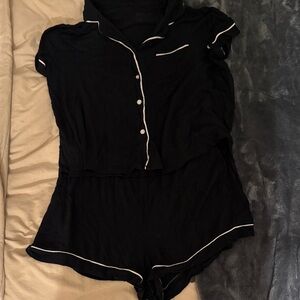 Stars Above Black Short Sleeve Pajama Set